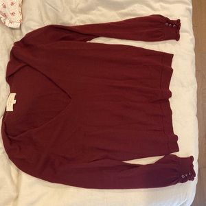 NWOT! Sézane Alice (Burgundy V-Neck Jumper) 100% Merino Wool
